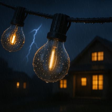 Brilagi - LED väliseks kasutamiseks dekoratiivne valguskett GIRLANDA 10xE12/0,6W/230V 8m must IP44 soe valge