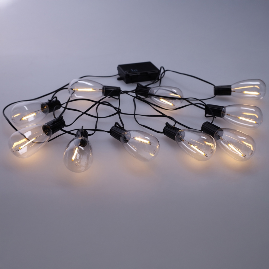 Brilagi - LED välitingimustes jõulugirland 10xLED/3xAA 3,2m IP44 soe valge