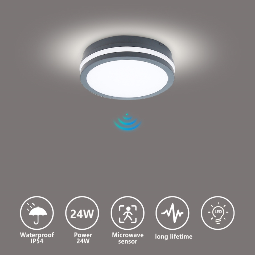 Brilagi - LED Välivalgusti koos anduriga BENE LED/18W/230V d. 22 cm IP54