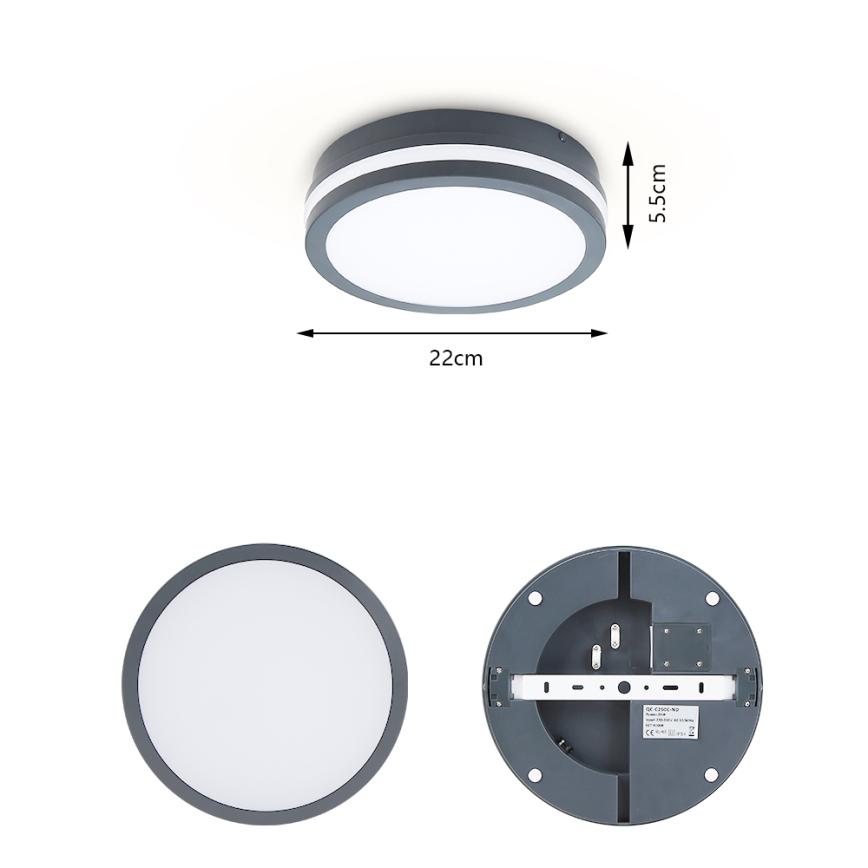 Brilagi - LED Välivalgusti koos anduriga BENE LED/18W/230V d. 22 cm IP54