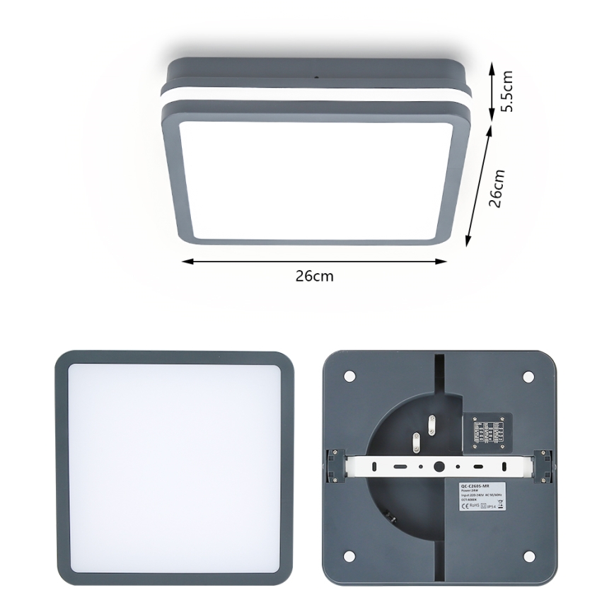 Brilagi - LED Välivalgusti koos anduriga BENE LED/24W/230V 26x26 cm IP54
