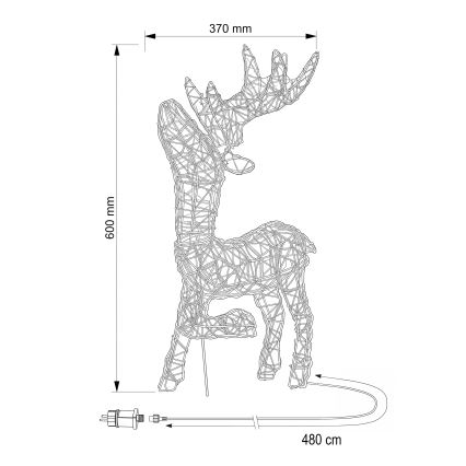 BRILAGI - LED Väljas jõulukaunistus LED/3,3W/230V IP44 60x37 cm põhjapõder