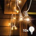 Brilagi - LED väljas kasutatav dekoratiivne valguskett GIRLANDA 10xE12/0,6W/230V 8m valge IP44 soe valge