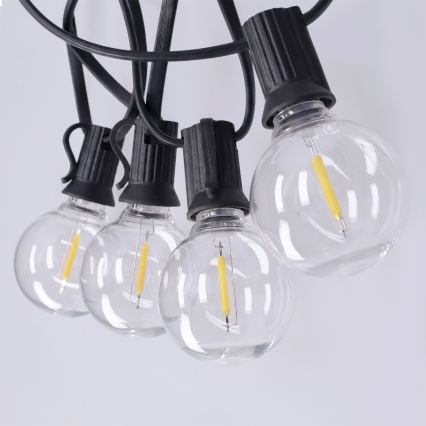 Brilagi - LED välitingimustele mõeldud dekoratiivne valgusketi GIRLANDA 25xE12/0,36W/24V 20m must IP44 soe valge