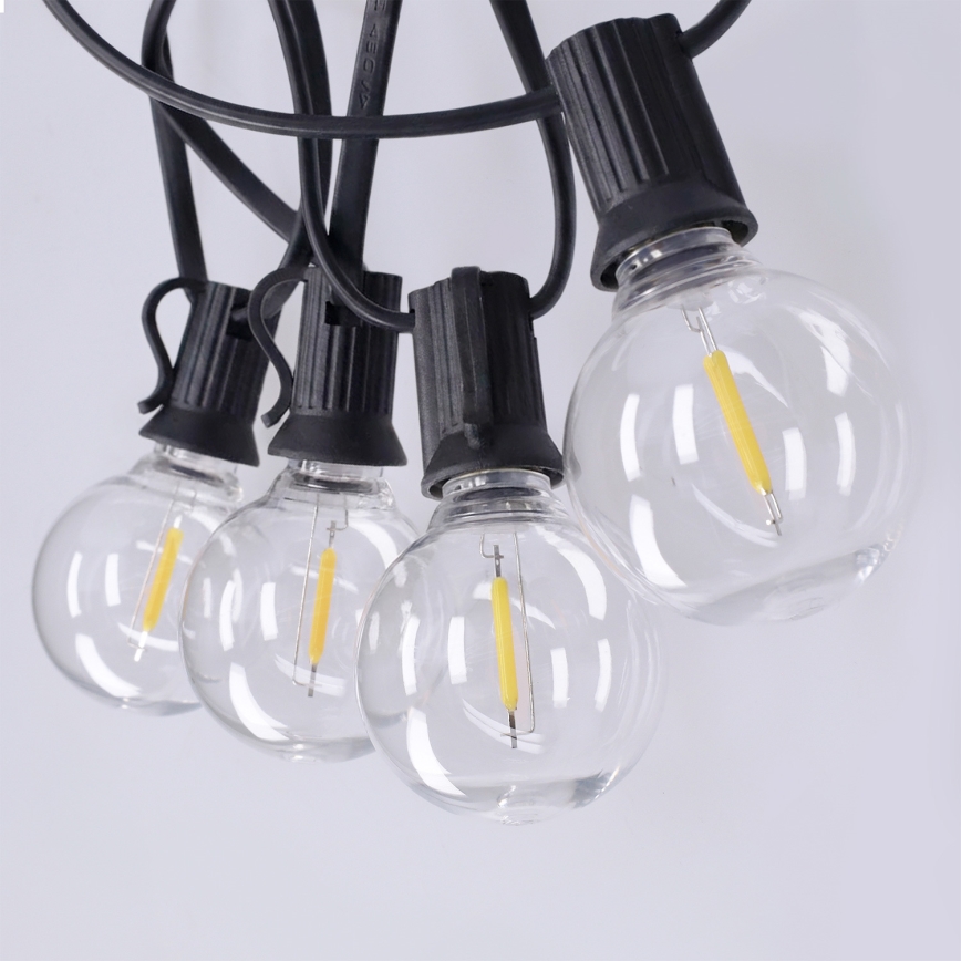 Brilagi - LED välitingimustele mõeldud dekoratiivne valgusketi GIRLANDA 25xE12/0,36W/24V 20m must IP44 soe valge