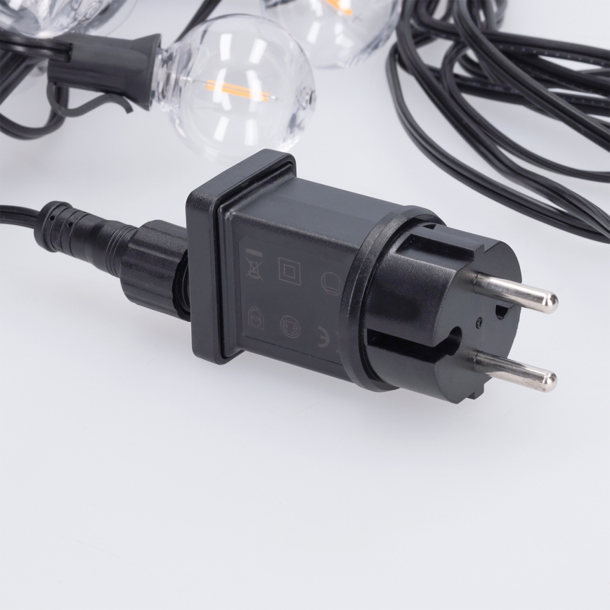 Brilagi - LED välitingimustele mõeldud dekoratiivne valgusketi GIRLANDA 25xE12/0,36W/24V 20m must IP44 soe valge