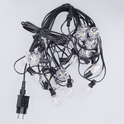 Brilagi - LED välitingimustele mõeldud dekoratiivne valgusketi GIRLANDA 25xE12/0,36W/24V 20m must IP44 soe valge