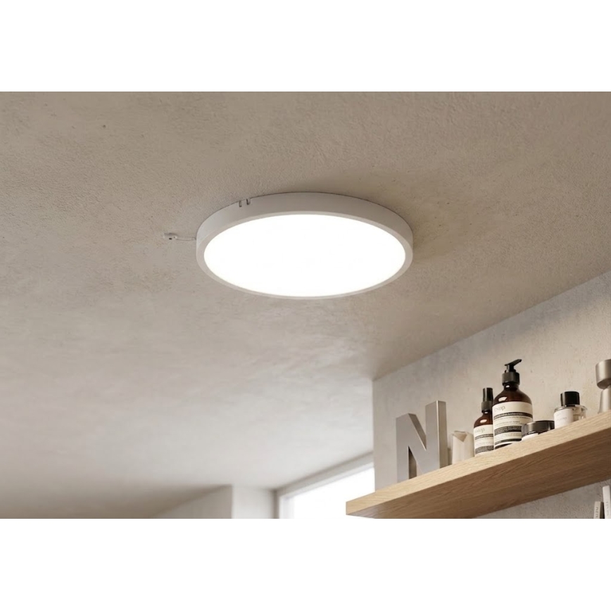BRILAGI - LED vannitoa laelamp liikumisanduriga ZENNA LED/18W/230V, läbimõõt 29,5 cm, IP44, valge + kaugjuhtimispult