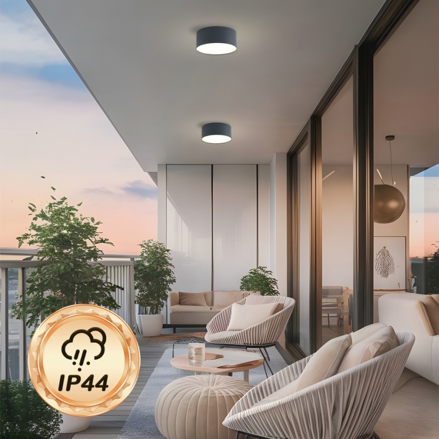 Brilagi - LED-vannitoa laelamp FORIS LED/20W/230V, läbimõõt 15 cm, antratsiit, IP44