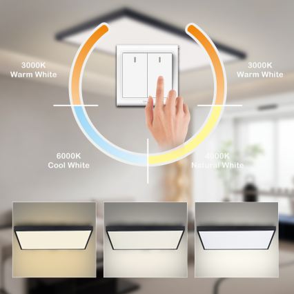 Brilagi - FRAME LED-vannitoa laevalgusti 96W/230V 120x60 cm 3000/4000/6000K IP44 must