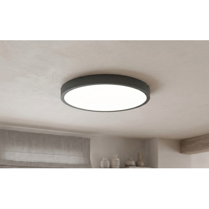 BRILAGI - LED vannitoa laelamp anduriga ZENNA LED/24W/230V läbimõõt 35 cm IP44 antratsiit + kaugjuhtimispult