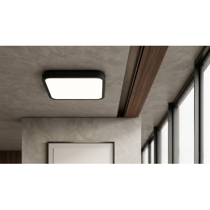BRILAGI - LED-vannitoa laelamp anduriga ZENNA LED/24W/230V 34,5x34,5 cm IP44 must + kaugjuhtimispult