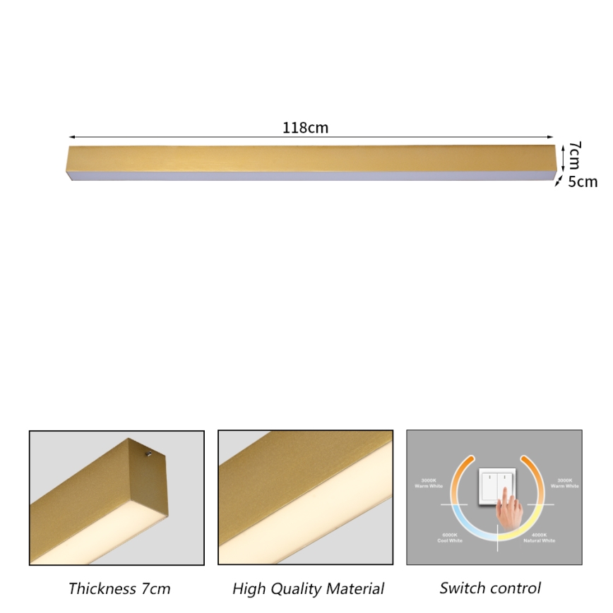Brilagi - LED-vannitoa laevalgusti SLEEKLINE LED/40W/230V 3000/4500/6000K kuldne IP44