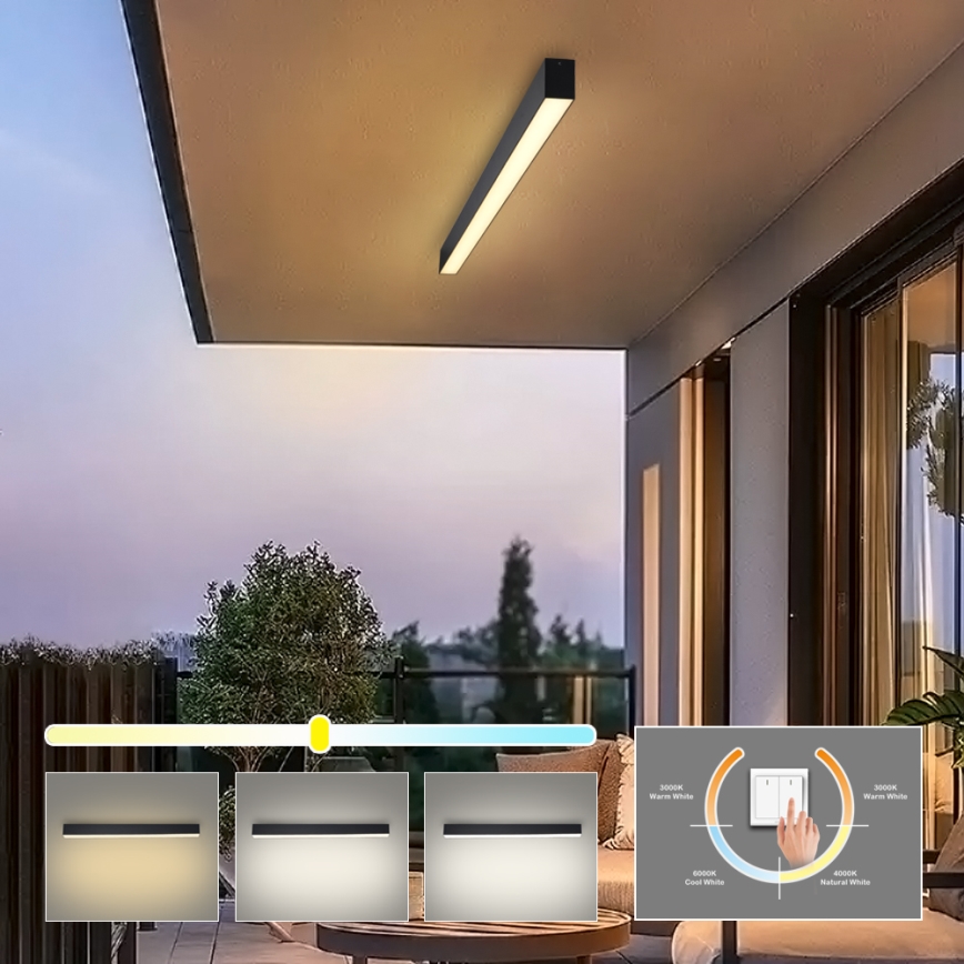 Brilagi - LED-vannitoa laelamp SLEEKLINE LED/40W/230V 3000/4500/6000K must IP44