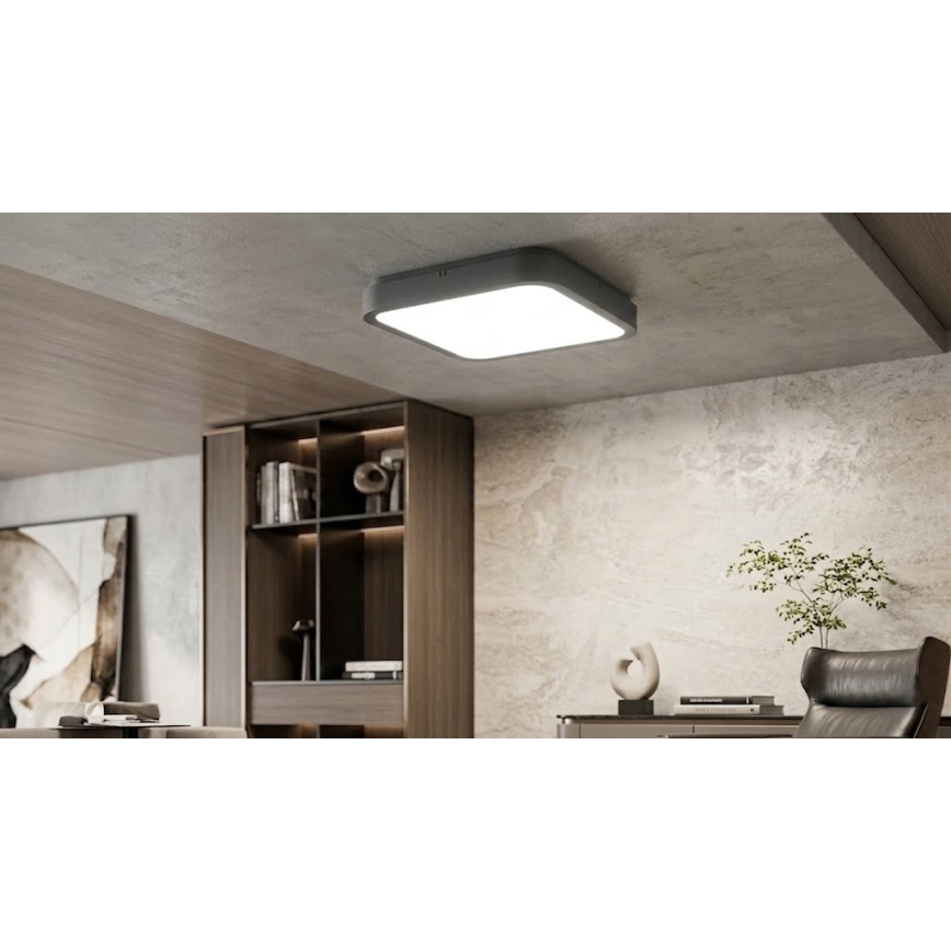 BRILAGI - LED vannitoa laevalgusti anduriga ZENNA LED/18W/230V 28,5x28,5 cm IP44 antratsiit + kaugjuhtimispult