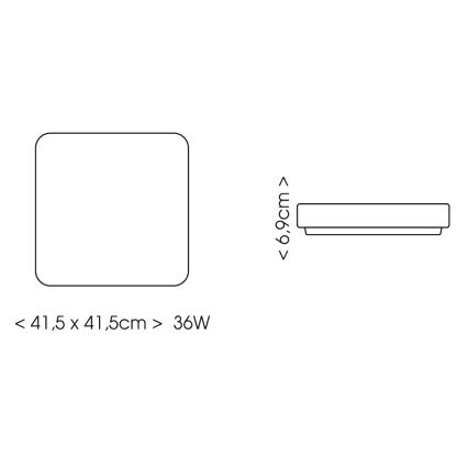 BRILAGI - LED vannitoa laelamp anduriga ZENNA LED/36W/230V 41,5x41,5 cm IP44 must + kaugjuhtimispult