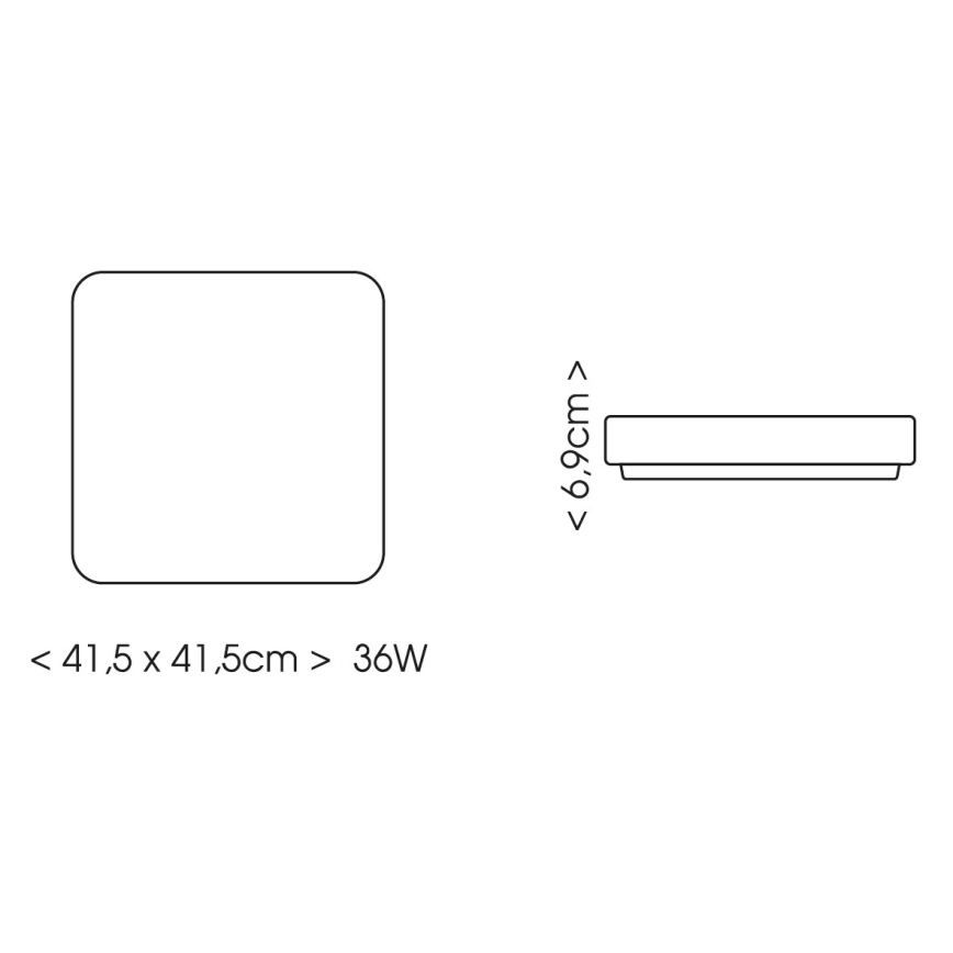 BRILAGI - LED vannitoa laelamp anduriga ZENNA LED/36W/230V 41,5x41,5 cm IP44 must + kaugjuhtimispult