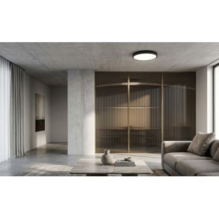 BRILAGI - LED vannitoa laelamp anduriga ZENNA LED/18W/230V Ø 29,5 cm IP44 antratsiit + kaugjuhtimispult