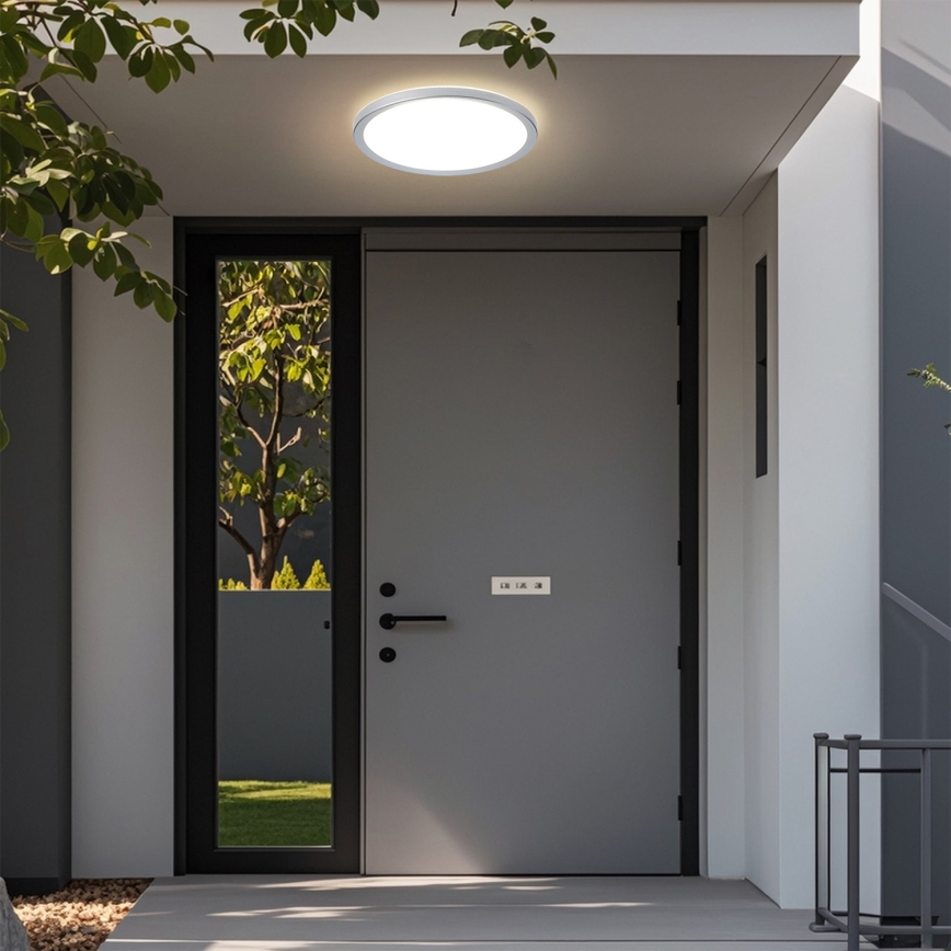 Brilagi - LED vannitoa laelamp ULTRA SLIM LED/24W/230V Ø 42 cm hõbedane IP54