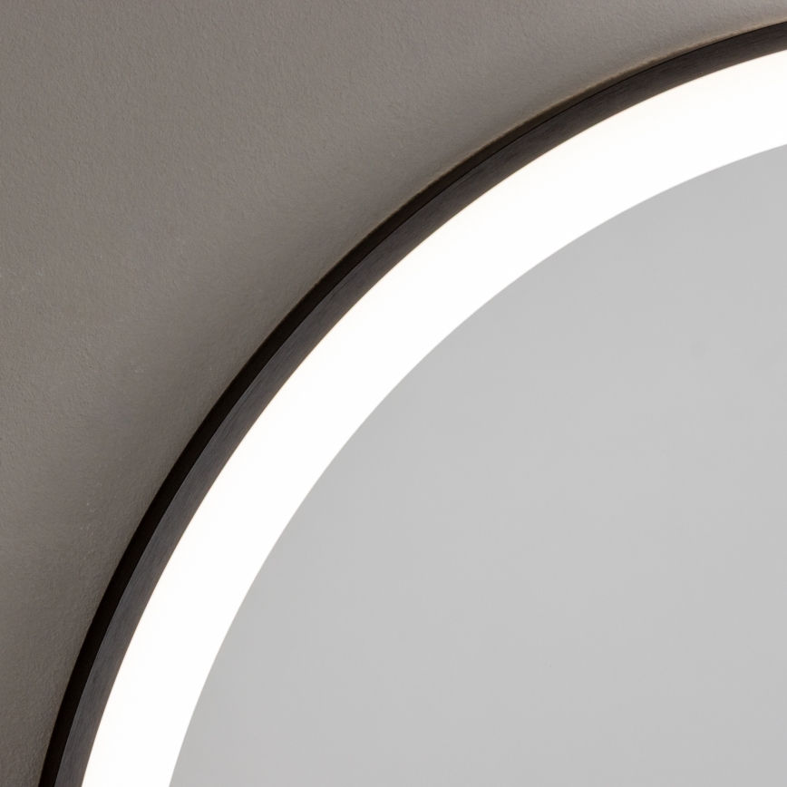 Brilagi - LED vannitoa peegel ASTI LED/19W/230V Ø 60 cm must IP44 CRI 90 hämardatav + CCT