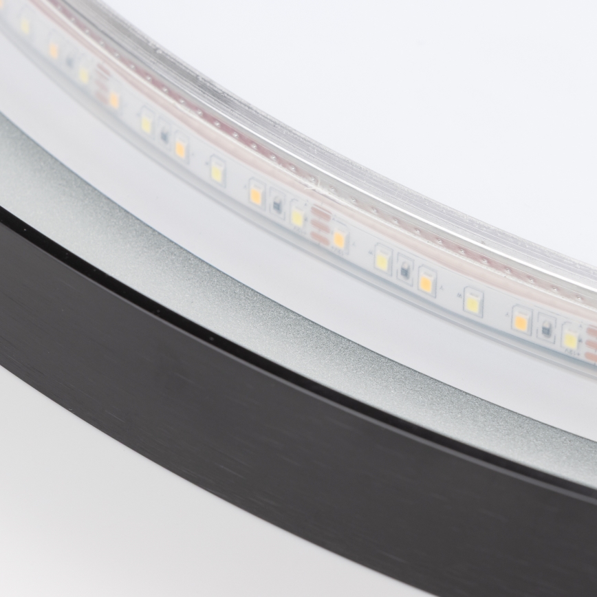 Brilagi - LED vannitoa peegel ASTI LED/19W/230V Ø 60 cm must IP44 CRI 90 hämardatav + CCT