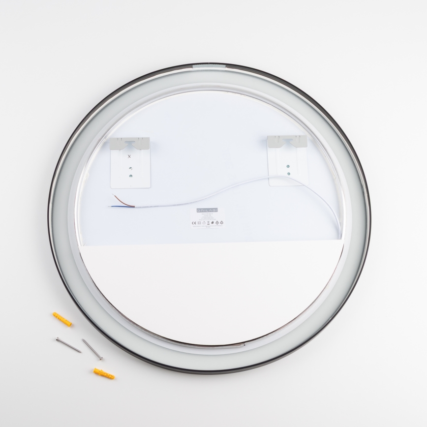 Brilagi - LED vannitoa peegel ASTI LED/19W/230V Ø 60 cm must IP44 CRI 90 hämardatav + CCT