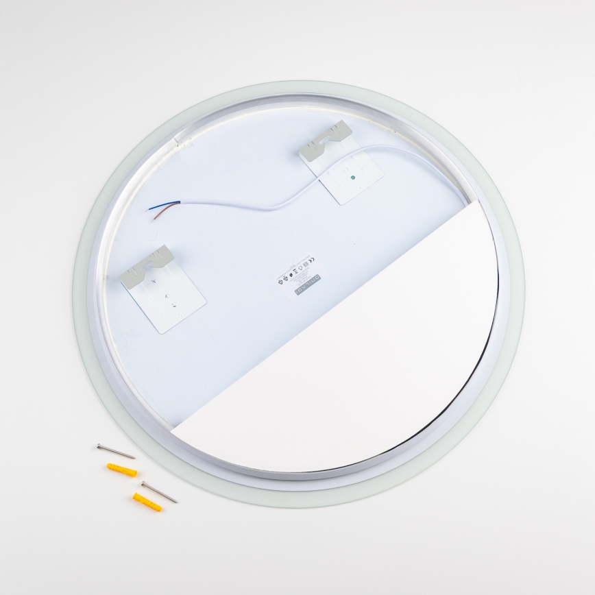 Brilagi - LED-vannitoapeegel BERNATE LED/19W/230V läbimõõt 60 cm hõbedane IP44 CRI 90 hämardatav + CCT