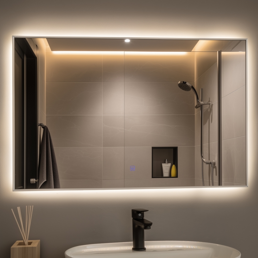 Brilagi - LED-vannitoa peegel DESIO LED/30W/230V 60x90 cm hõbedane IP44 CRI 90 hämardatav + CCT