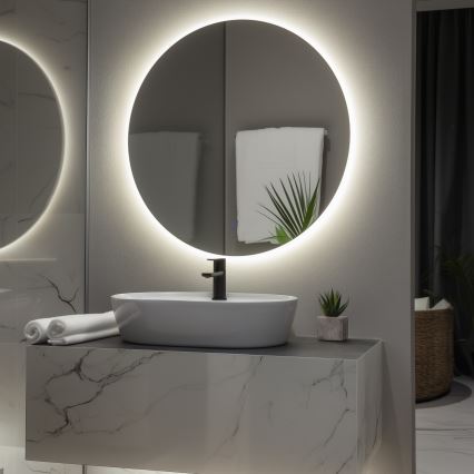 Brilagi - LED-vannitoa peegel LUNA LED/26W/230V ø 80 cm IP44 CRI 90 hämardatav + CCT
