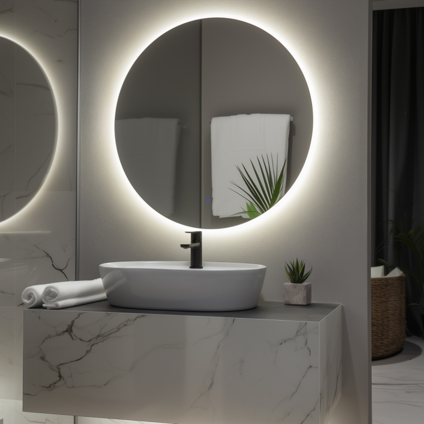 Brilagi - LED-vannitoa peegel LUNA LED/26W/230V ø 80 cm IP44 CRI 90 hämardatav + CCT