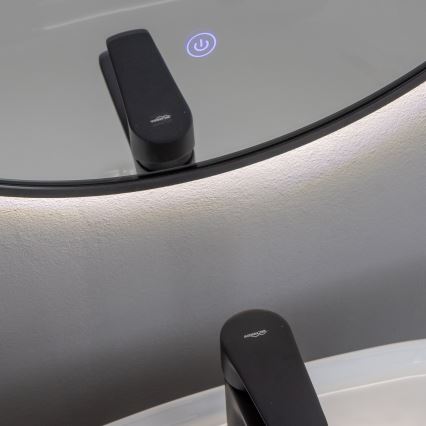 Brilagi - LED-vannitoa peegel NOVARA LED/19W/230V Ø 60 cm must IP44 CRI 90 hämardatav + CCT