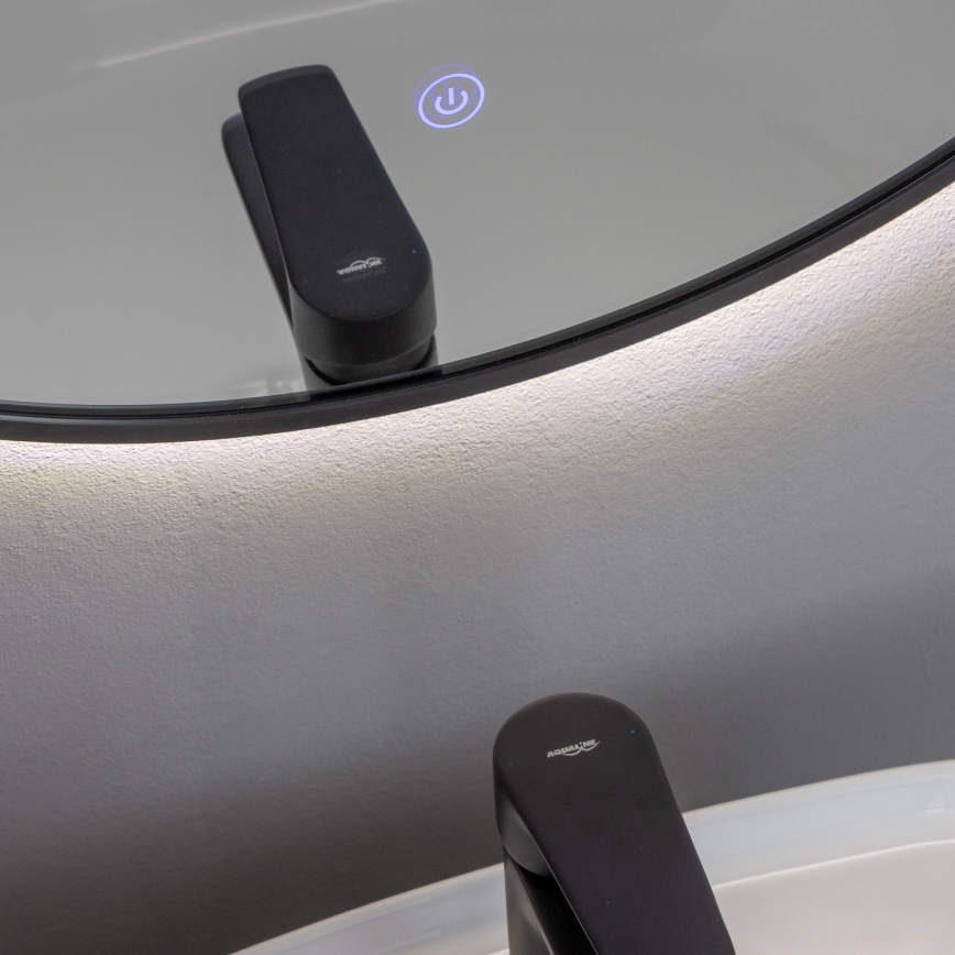 Brilagi - LED-vannitoa peegel NOVARA LED/19W/230V Ø 60 cm must IP44 CRI 90 hämardatav + CCT