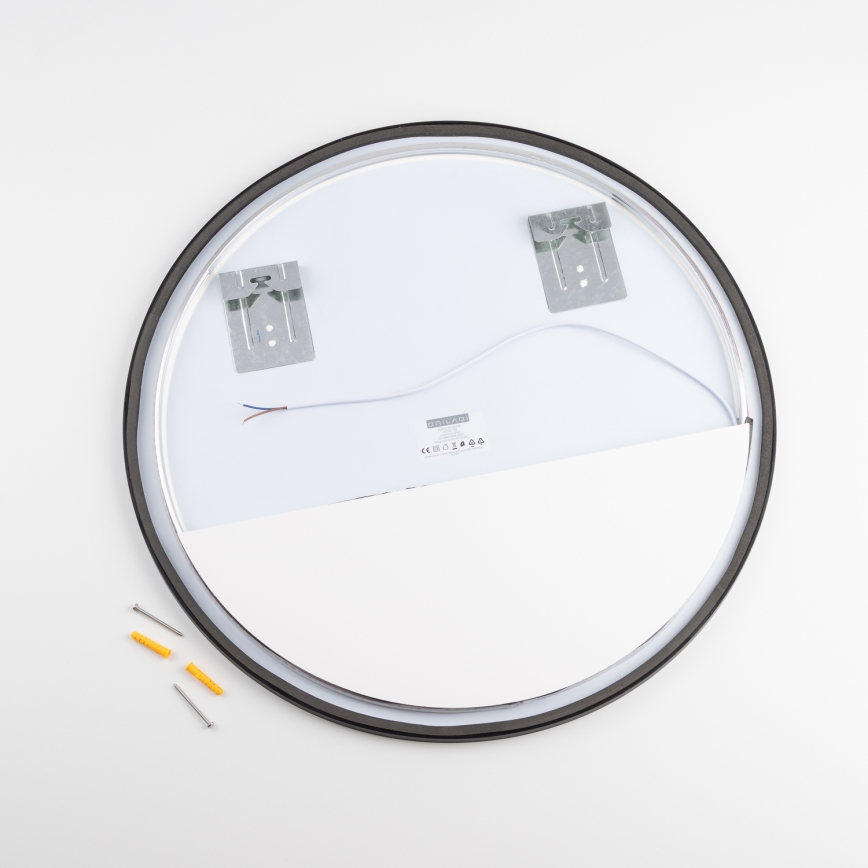 Brilagi - LED-vannitoa peegel NOVARA LED/19W/230V Ø 60 cm must IP44 CRI 90 hämardatav + CCT