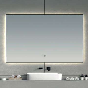 Brilagi - LED-vannitoa peegel SUELLO LED/30W/230V 60x90 cm must IP44 CRI 90 hämardatav + CCT