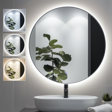 Brilagi - LED-vannitoa peegel VENA BLACK LED/26W/230V Ø 80 cm IP44 CRI 90 hämardatav + CCT