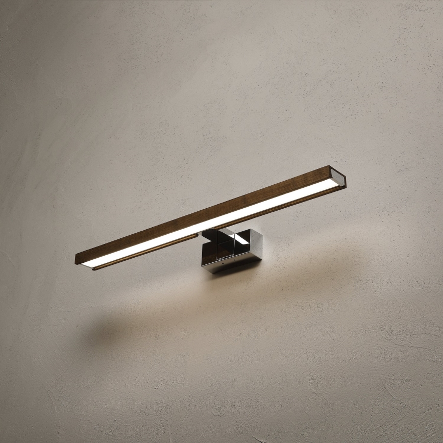 Brilagi - LED vannitoa peegli valgusti WOODY MIRROR 3-ühes LED/12W/230V 60 cm IP44 läikiv kroom/tamm-pähkel