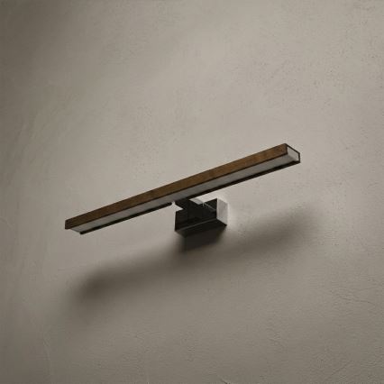 Brilagi - LED vannitoa peegli valgusti WOODY MIRROR 3-ühes LED/12W/230V 60 cm IP44 läikiv kroom/tamm-pähkel