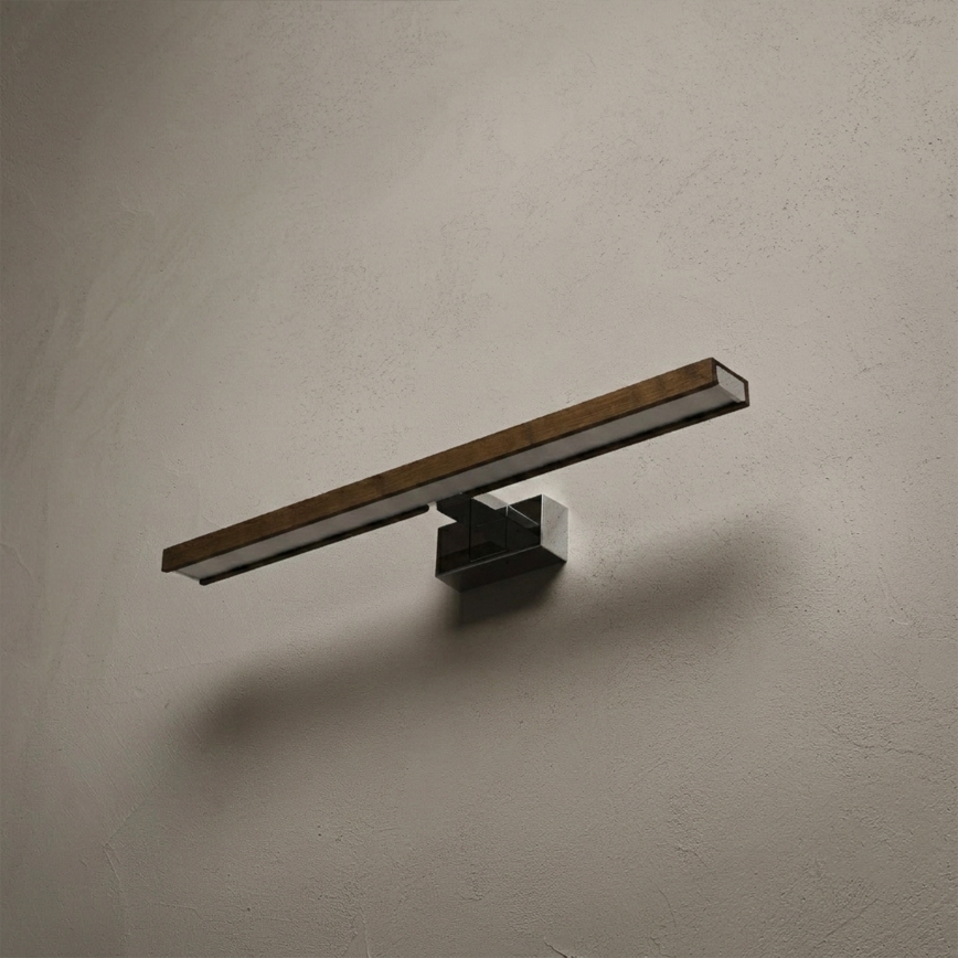 Brilagi - LED vannitoa peegli valgusti WOODY MIRROR 3-ühes LED/12W/230V 60 cm IP44 läikiv kroom/tamm-pähkel