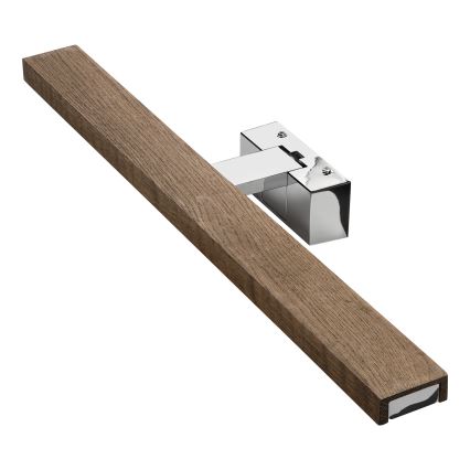 Brilagi - LED vannitoa peegli valgusti WOODY MIRROR 3-ühes LED/12W/230V 60 cm IP44 läikiv kroom/tamm-pähkel