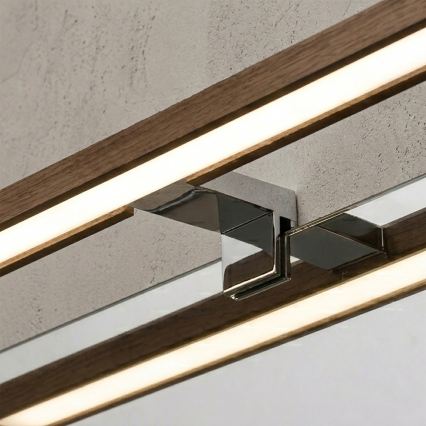 Brilagi - LED vannitoa peegli valgusti WOODY MIRROR 3-ühes LED/12W/230V 60 cm IP44 läikiv kroom/tamm-pähkel