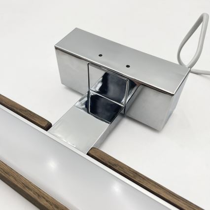 Brilagi - LED vannitoa peegli valgusti WOODY MIRROR 3-ühes LED/12W/230V 60 cm IP44 läikiv kroom/tamm-pähkel