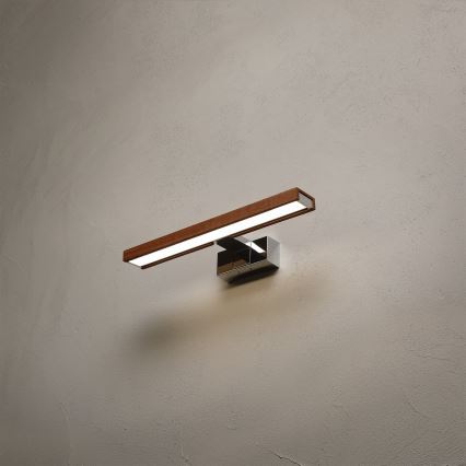 Brilagi - LED vannitoa peegli valgustus 3-ühes WOODY MIRROR LED/8W/230V 40 cm IP44 läikiv kroom/tamm kirsipuu