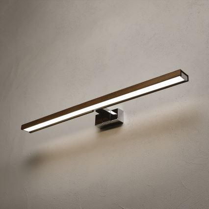BRILAGI - LED vannitoa peegli valgustus WOODY MIRROR 3-ühes LED/15W/230V 80 cm IP44 läikiv kroom/tamm pähkel