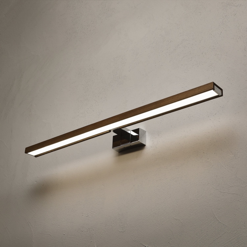 BRILAGI - LED vannitoa peegli valgustus WOODY MIRROR 3-ühes LED/15W/230V 80 cm IP44 läikiv kroom/tamm pähkel