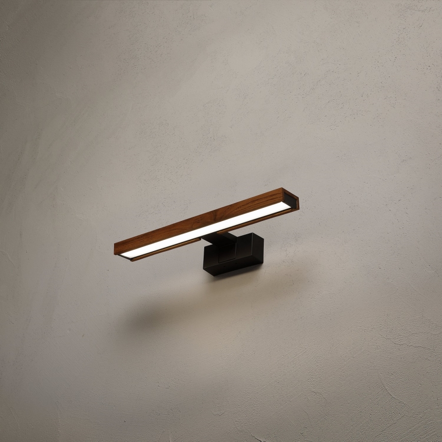 Brilagi - LED-vannitoa peegli valgustus 3-ühes WOODY MIRROR LED/8W/230V 40 cm IP44 must/tamm