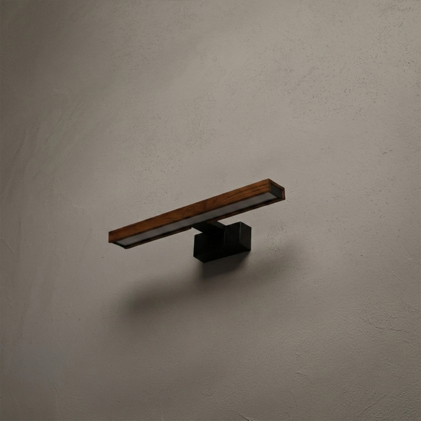 Brilagi - LED-vannitoa peegli valgustus 3-ühes WOODY MIRROR LED/8W/230V 40 cm IP44 must/tamm