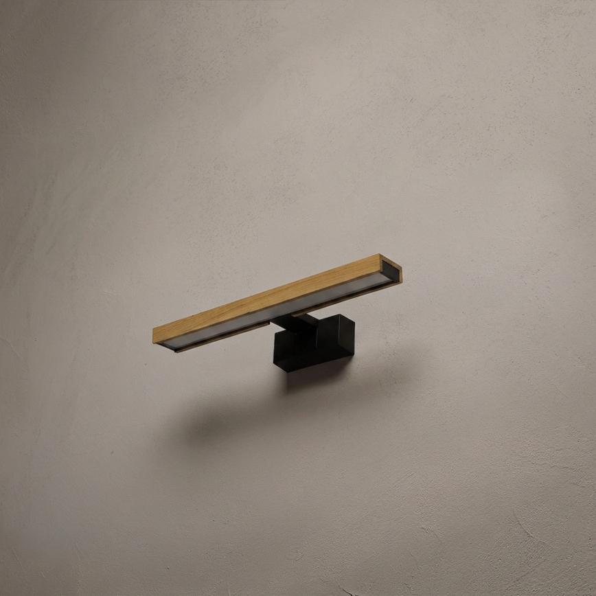 Brilagi - Vannitoa peegli LED-valgusti 3-ühes WOODY MIRROR LED/8W/230V IP44 must/tamm