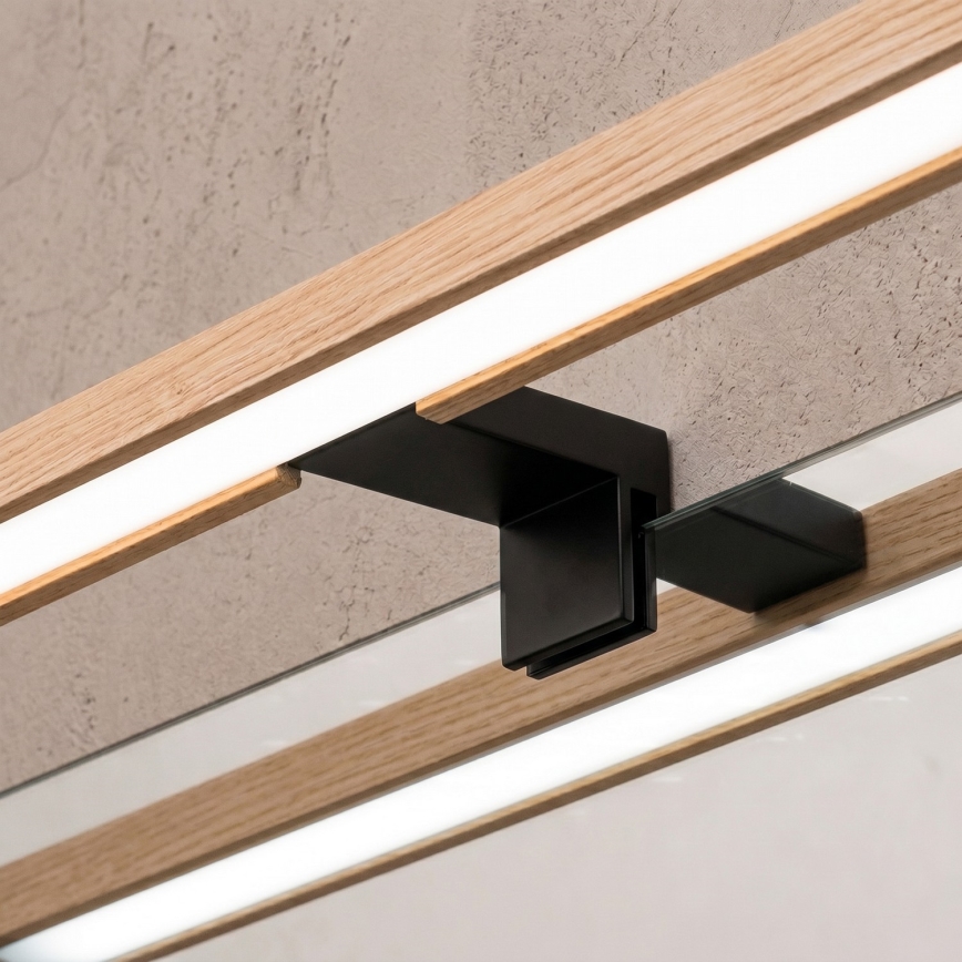 Brilagi - Vannitoa peegli LED-valgusti 3-ühes WOODY MIRROR LED/8W/230V IP44 must/tamm