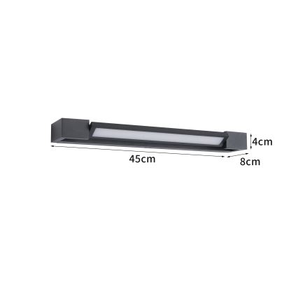 Brilagi - AQUA LINE LED peegli valgusti vannitoale 12W/230V 45 cm IP44 must