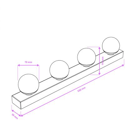 Brilagi - LED vannitoa peeglivalgusti HOLLYWOOD 4xLED/3W/230V 53 cm IP44 läikiv kroom